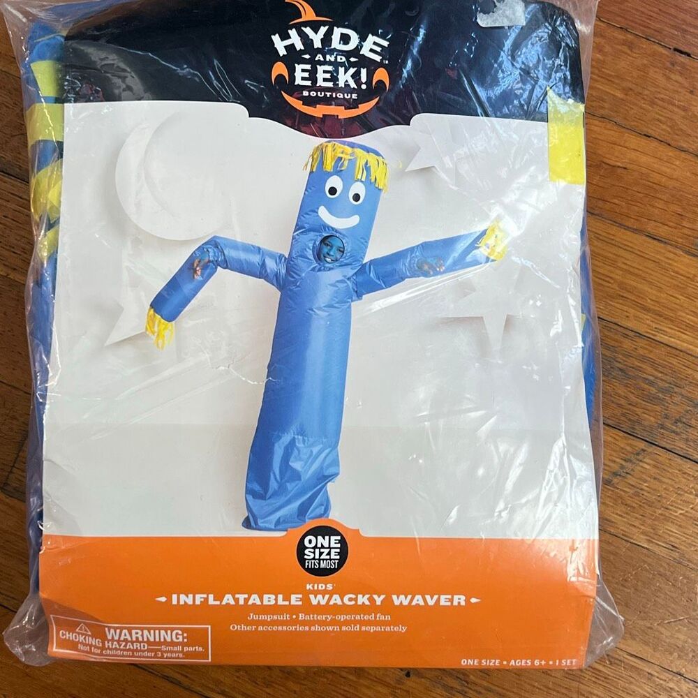 Hyde & Eek Inflatable Wacky Waver One size Nwot Halloween Costume Blue